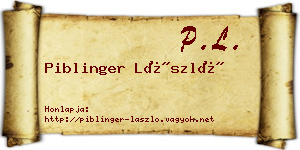 Piblinger László névjegykártya